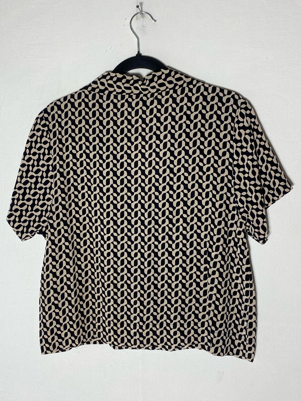 Faithfull the Brand Black & Beige Geometric Short Sleeve Button Down - Picture 2 of 15